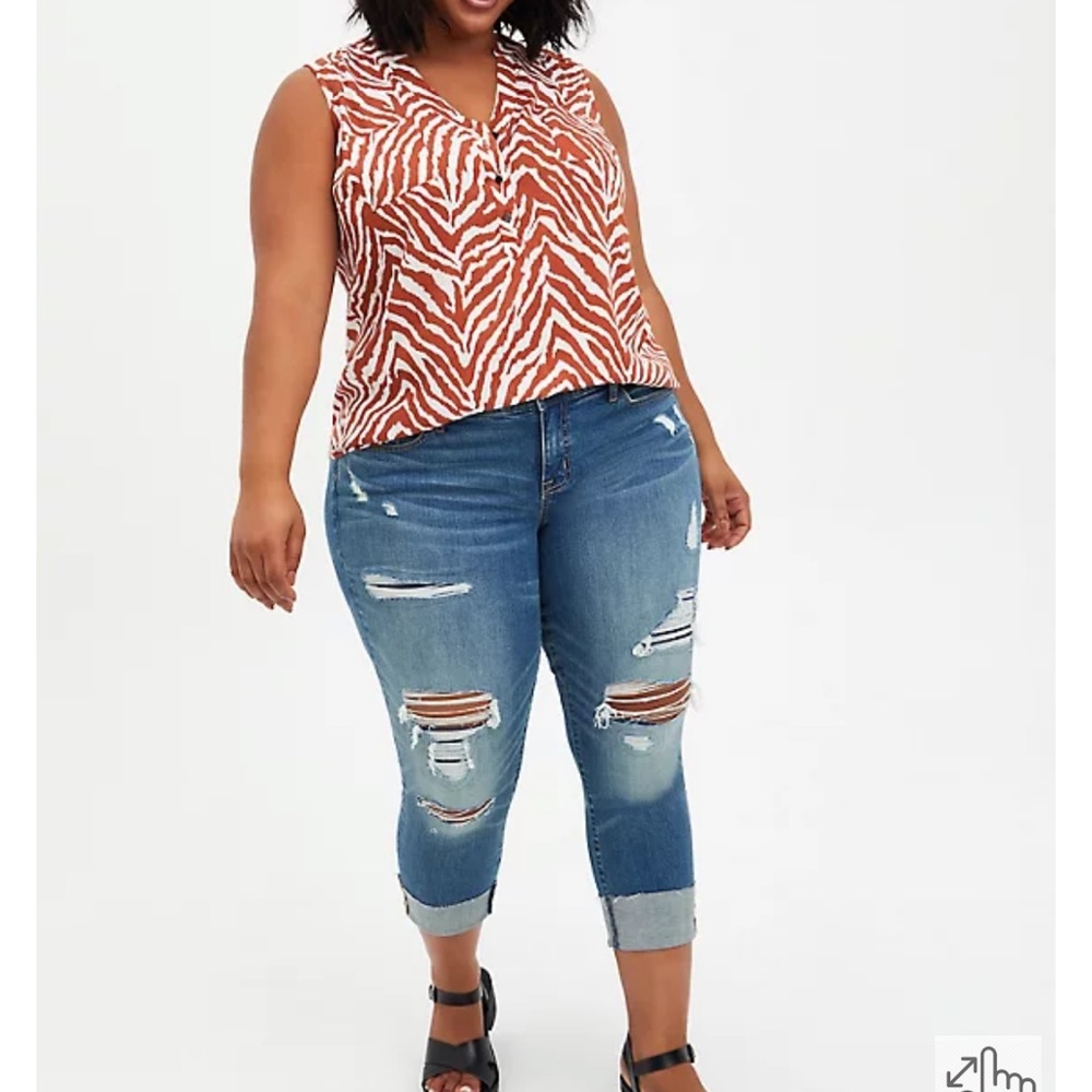 Harper Brown Zebra Textured Stretch Rayon Tank - Picture 3 of 6